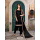 Black Art Silk Embroidered Suit