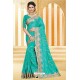 Competent Turquoise Georgette Saree