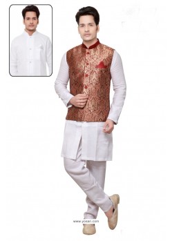 Fashionable White Linen Kurta Pajama
