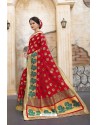 Fashionable Red Banarasi Silk Saree
