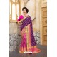 Attractive Purple Banarasi Silk Saree