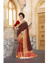 Nice Looking Maroon Banarasi Silk Saree