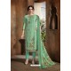 Jade Green Cotton Printed Suit