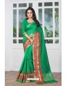 Excellent Green Banarasi Silk Saree