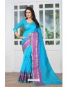 Desirable Blue Banarasi Silk Saree
