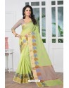 Phenomenal Green Banarasi Silk Saree