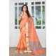 Charming Orange Banarasi Silk Saree