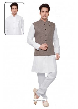 Exceptional White Linen Kurta Pajama