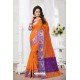 Exceptional Orange Banarasi Silk Saree