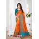 Delightful Orange Banarasi Silk Saree