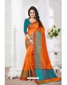 Delightful Orange Banarasi Silk Saree
