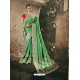 Splendid Green Satin Saree