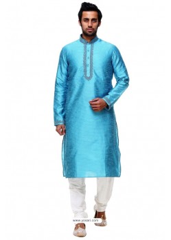 Lovely Firozi Silk Kurta Pajama