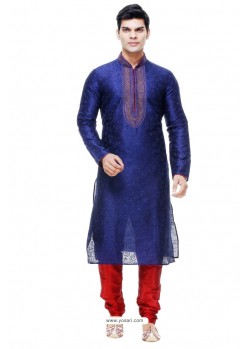 Markable Blue Silk Kurta Pajama