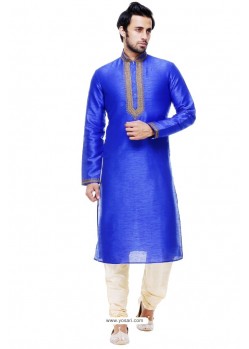 Observable Royal Blue Silk Kurta Pajama