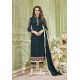 Peacock Blue Faux Georgette Embroidered Suit