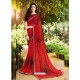 Red Georgette Casual Saree