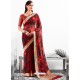 Red Viscose Party Wear Saree