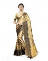Modern Golden Poly Silk Saree