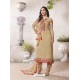 Beige Georgette Embroidered Suit