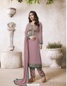 Dusty Pink Georgette Embroidered Suit