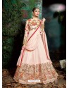Baby Pink Georgette Embroidered Floor Length Suit