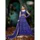 Royal Blue Georgette Embroidered Floor Length Suit