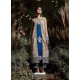 Blue Faux Georgette Embroidered Suit