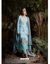 Sky Blue Faux Georgette Embroidered Suit