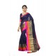 Navy Blue Chanderi Silk Jacquard Work Saree