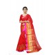Red Chanderi Silk Jacquard Work Saree