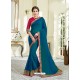 Tealblue Imported Coated Embroidered Saree