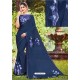 Blue Georgette Printed Saree