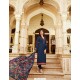 Navy Blue Royal Crepe Embroidered Suit
