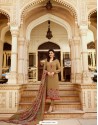 Beige Royal Crepe Embroidered Suit