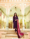 Purple Royal Crepe Embroidered Suit