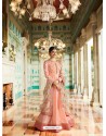 Baby Pink Silk Georgette Floor Length Suit