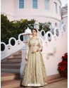 Off White Silk Georgette Floor Length Suit