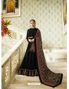Black Silk Georgette Floor Length Suit