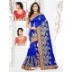 Royal Blue Embroidered Saree