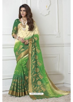 Splendid Green Raw Silk Saree