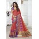 Glorious Rust Raw Silk Saree