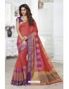 Glorious Rust Raw Silk Saree