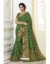 Lovely Green Raw Silk Saree