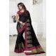 Incredible Black Raw Silk Saree