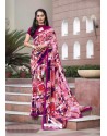 Stupendous Multi Colour Crepe Printed Saree
