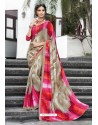 Pleasing Multi Colour Crepe Printed Saree