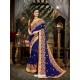 Desirable Blue Georgette Embroidered Saree