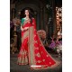 Lovely Red Art Silk Embroidered Saree