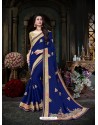 Latest Blue Georgette Embroidered Saree